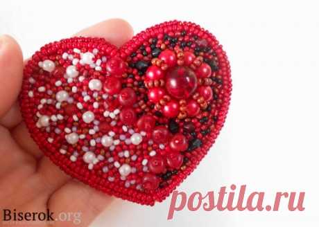 Брошь-валентинка / Броши, Валентинки / Biserok.org