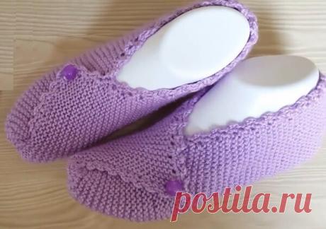 Тапочки спицами – проще не бывает | Tvorlen | Яндекс Дзен