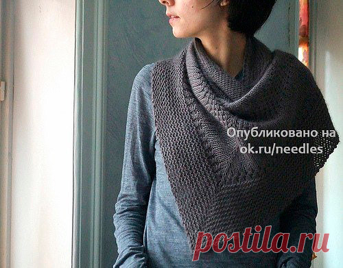 Шаль спицами