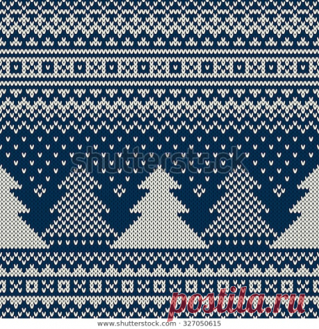 Стоковая векторная графика «Winter Holiday Seamless Knitted Pattern Christmas» (без лицензионных платежей), 327050615
