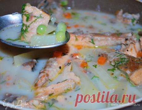 Рыбный суп «Лохикейтто». Ингредиенты: рыба красная, вода, лук белый