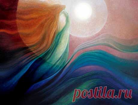 mystical painting of self-realization journey by Rassouli