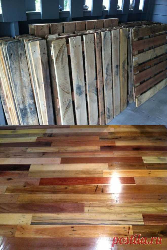 Семья превратила кучу старых поддонов в замечательный паркет (29 фото) | Страна Полезных Советов