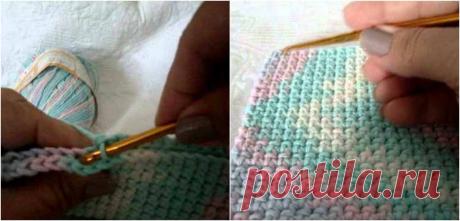 Необычная и интересная техника вязания плотного полотна крючком! Мастер-класс!