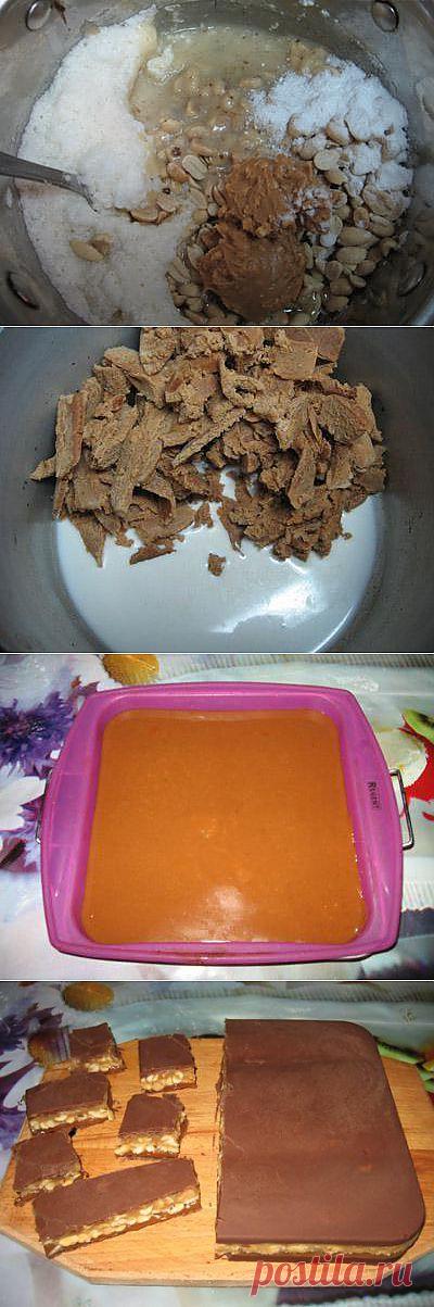 Конфеты (шоколадка) Домашний Сникерс. Фоторецепт. | 4vkusa.ru