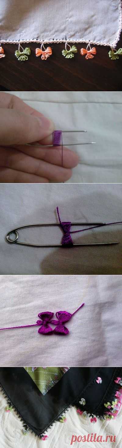 Турецкое кружево оя,узор *бантик* МК..