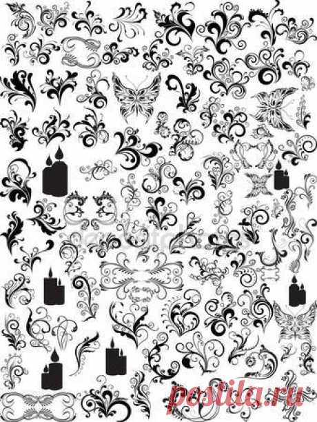 Abstract pattern illustration Set of vector design elements with background