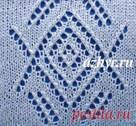 Ажурный мотив спицами | АЖУР - схемы узоров