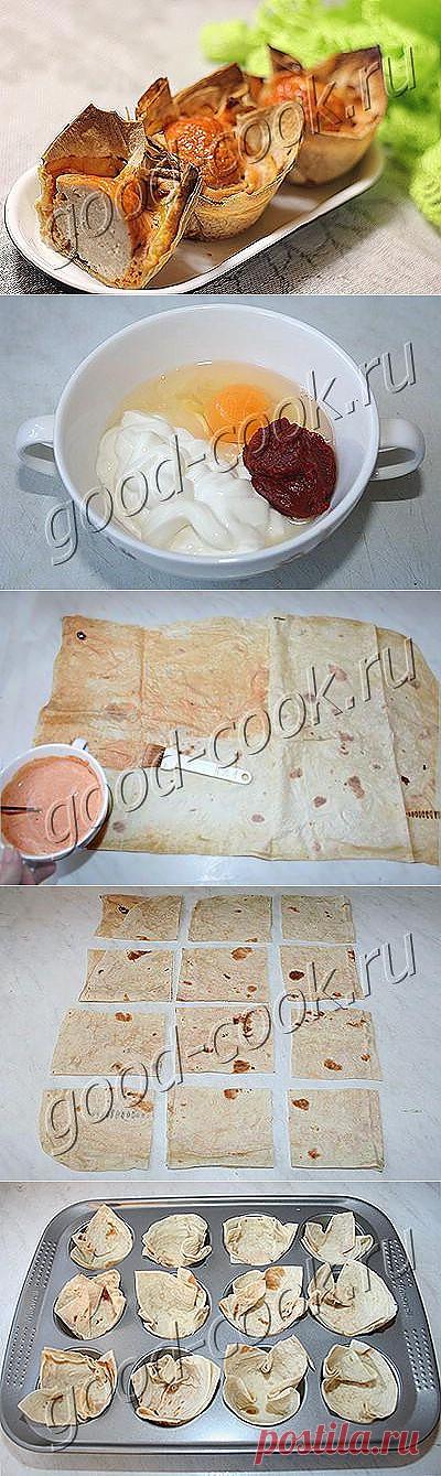 Хорошая кухня - корзиночки из лаваша с тефтелями. Кулинарная книга рецептов. Салаты, выпечка.