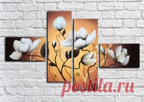 Купить модульные картины цветы + подарок всем!