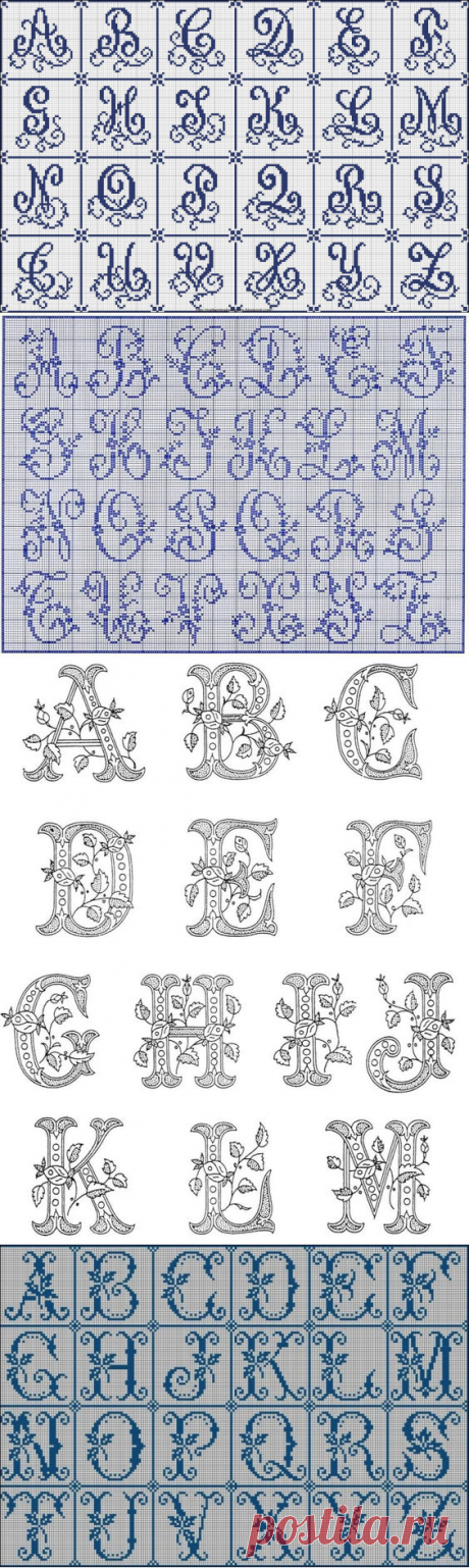 Интересные вышитые монограммы: схемы — DIYIdeas