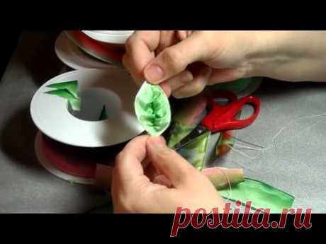 How to make French ribbonwork leaves