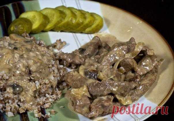 Бефстроганов с грибами и сливками - Простые рецепты Овкусе.ру