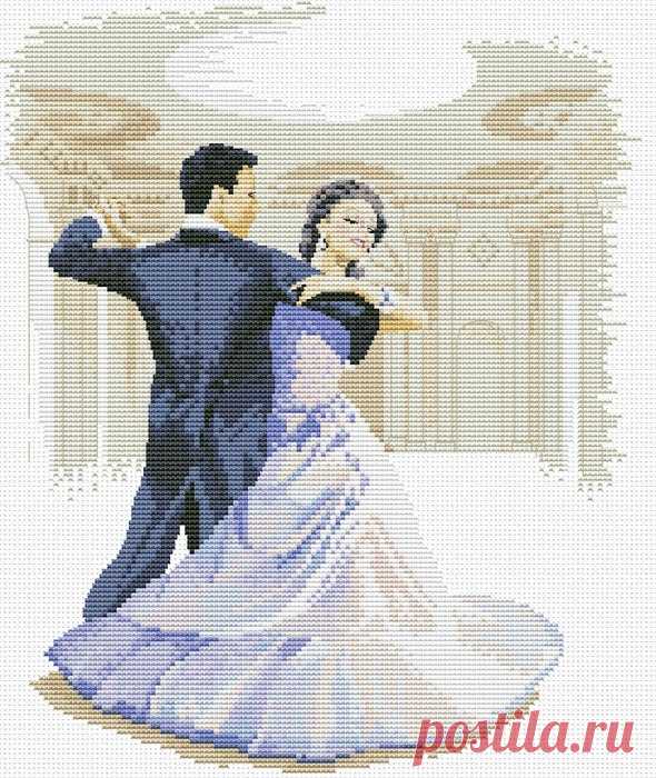 Вышивка крестом на балу. Схема вышивки танцующей пары