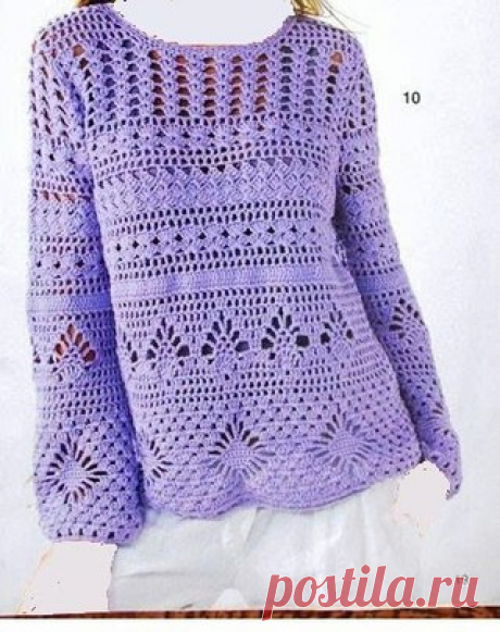 Вяжем красивый пуловер 
Crochet: PULLOVER