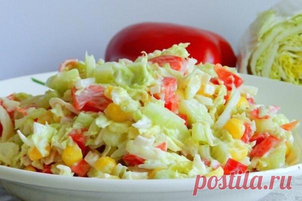 Салат из пекинской капусты, курицы, кукурузы и перца - Сытный салат, который с успехом заменит второе блюдо: в нем есть и куриное мясо, и зеленый «гарнир».

Ингредиенты:
капуста пекинская 1кочан
огурцы 2шт.
Показать полностью…