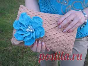 Вяжем крючком простой клатч - Ярмарка Мастеров - ручная работа, handmade