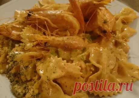 Паста "Бабочки" с креветками Автор рецепта Viktoriia Mantula - Cookpad