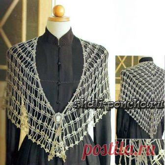 Ажурная шаль Паутинка