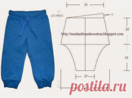 Надеюсь сшить для внука вот эти штанишки...