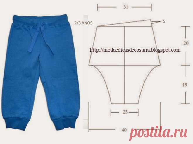 Надеюсь сшить для внука вот эти штанишки...