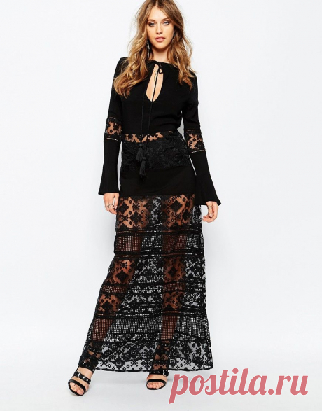Stevie May | Черное платье макси с длинными рукавами Stevie May San Antonio на ASOS