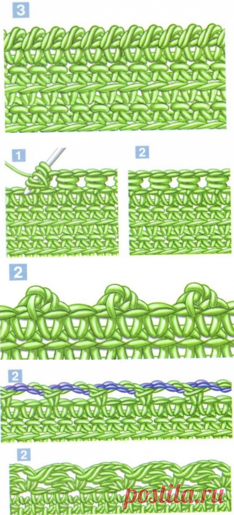 Отделка края полотна крючком