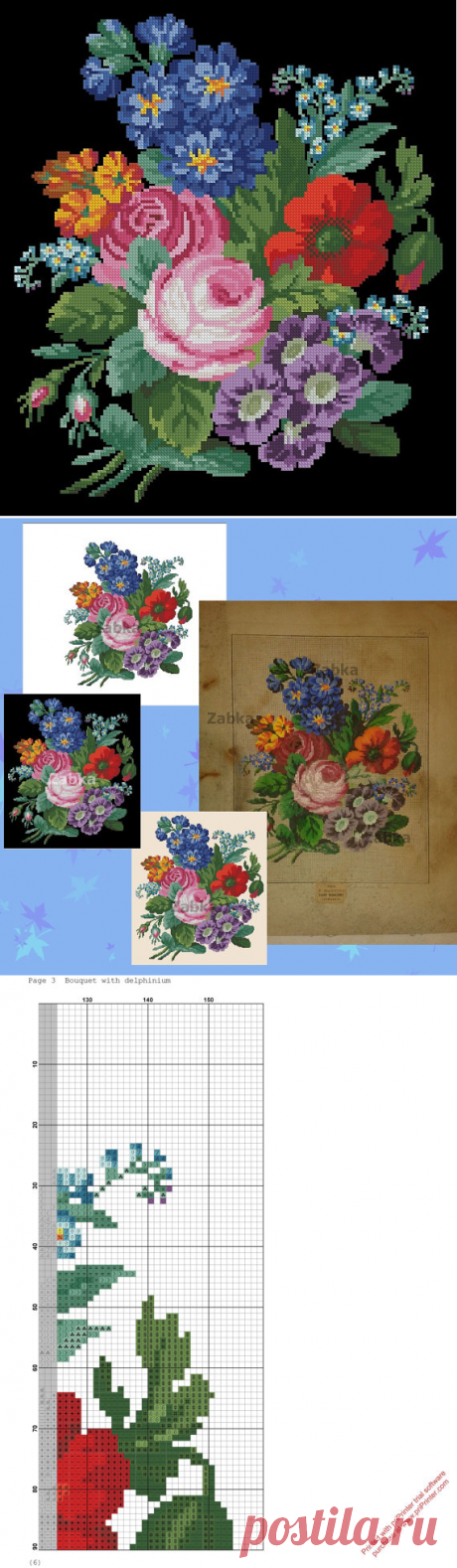 Vintage Embroidery Needlework berlin woolwork от MagicOfNeedle