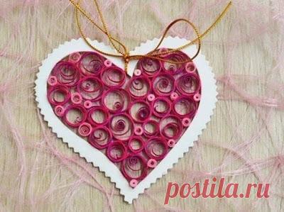 Сердце в технике квиллинг