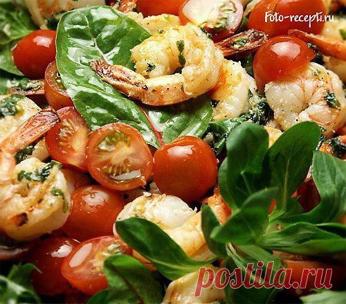 Зеленый салат с креветками - Рецепты с фото пошагового приготовления на Фото-Рецепты. ру