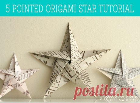Folding 5 Pointed Origami Star Christmas Ornaments How to fold a 5 pointed origami star with step by step photos. An easy way to make beautiful Christmas star decorations.