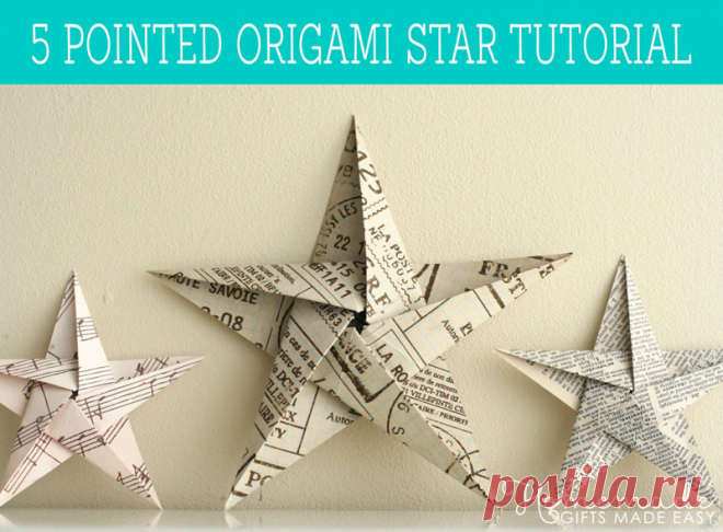 Folding 5 Pointed Origami Star Christmas Ornaments How to fold a 5 pointed origami star with step by step photos. An easy way to make beautiful Christmas star decorations.