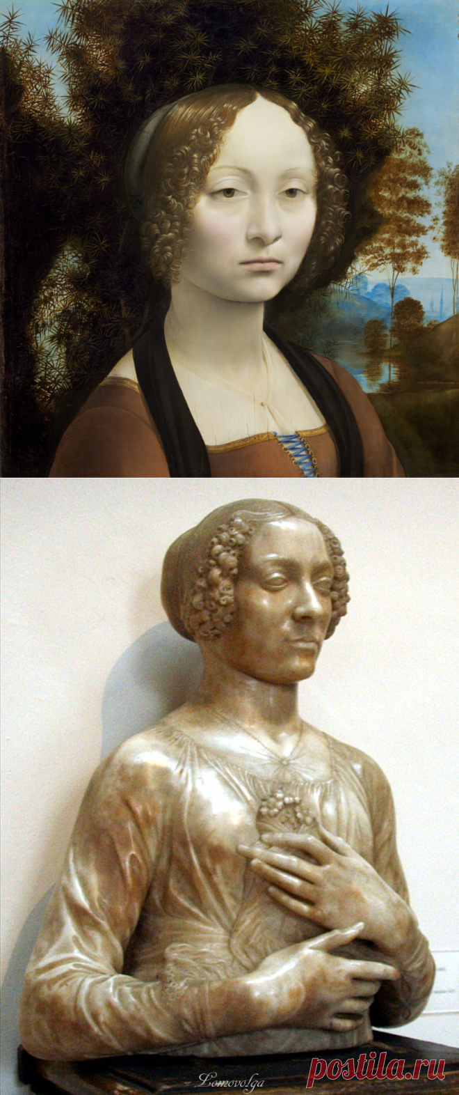 Шедевр в деталях | Леонардо да Винчи (Leonardo da Vinci, 1452–1519, Italian) - Портрет Джиневры Бенчи