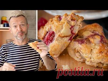 ЛУЧШИЕ БУЛОЧКИ на завтрак | вкусные быстрые сконы с грушей и малиной