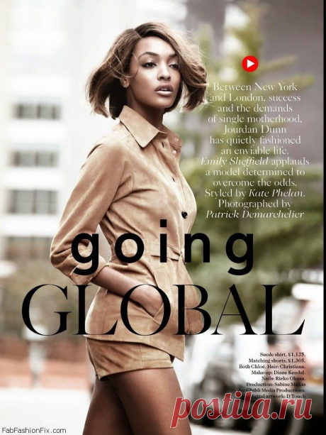 Джордан Данн на обложке Vogue UK, февраль
