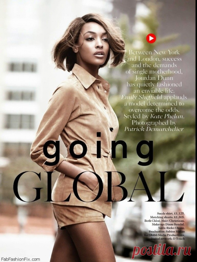 Джордан Данн на обложке Vogue UK, февраль