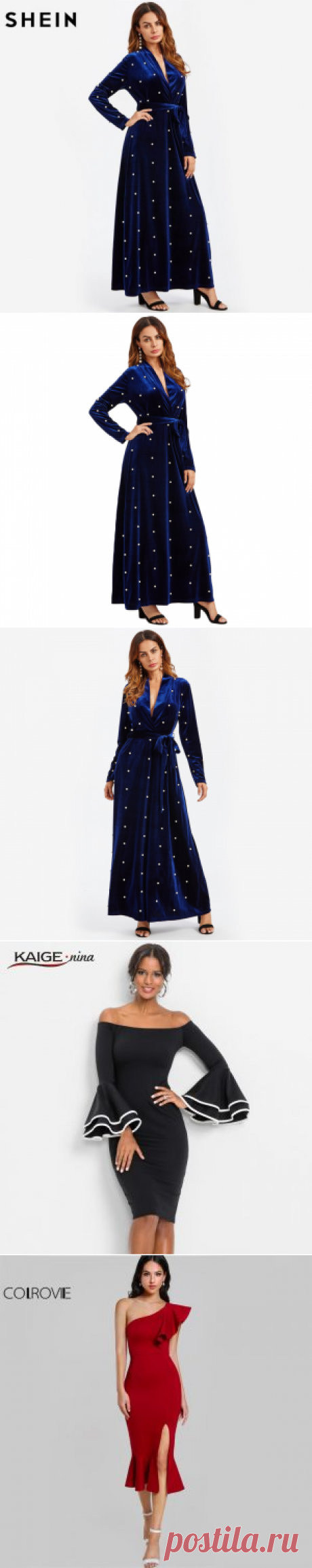 шеин перл неметаллических комжа завернуть погружения линии, бархат платья королевский синий глубокий V шею элегантный сексуально длинные рукава макси - платья - покупки точки