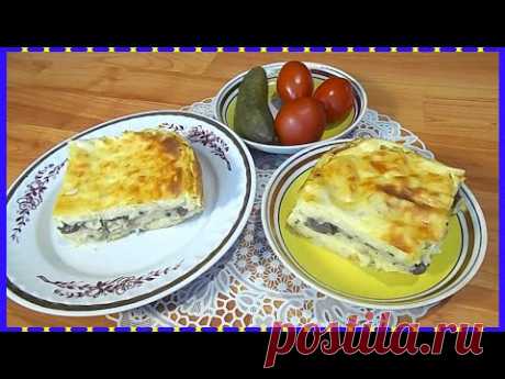 Запеканка из картофельного пюре с грибами и сыром