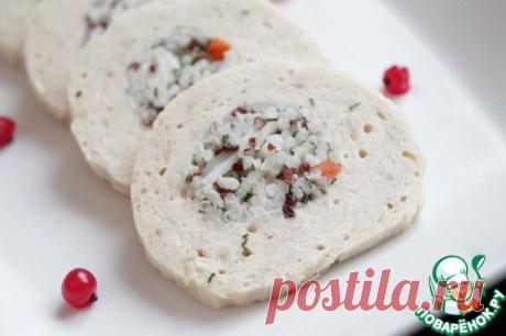 Куриный рулет с рисом.