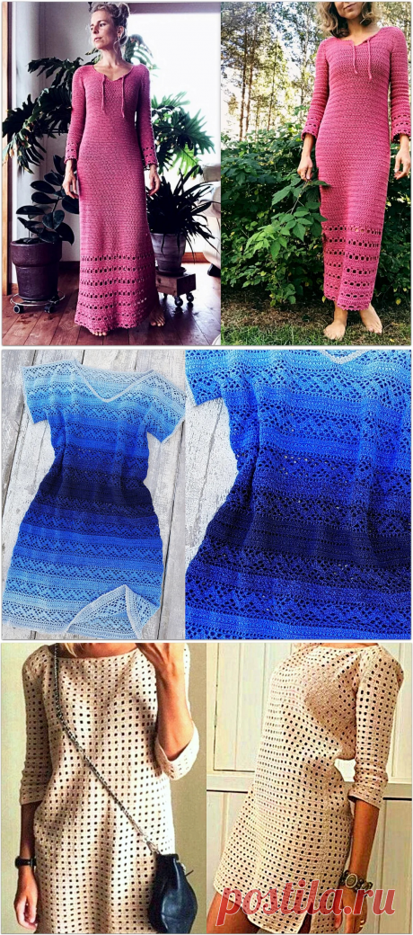 Платье крючком. 7 моделей со схемами – Paradosik Handmade - вязание для начинающих и профессионалов