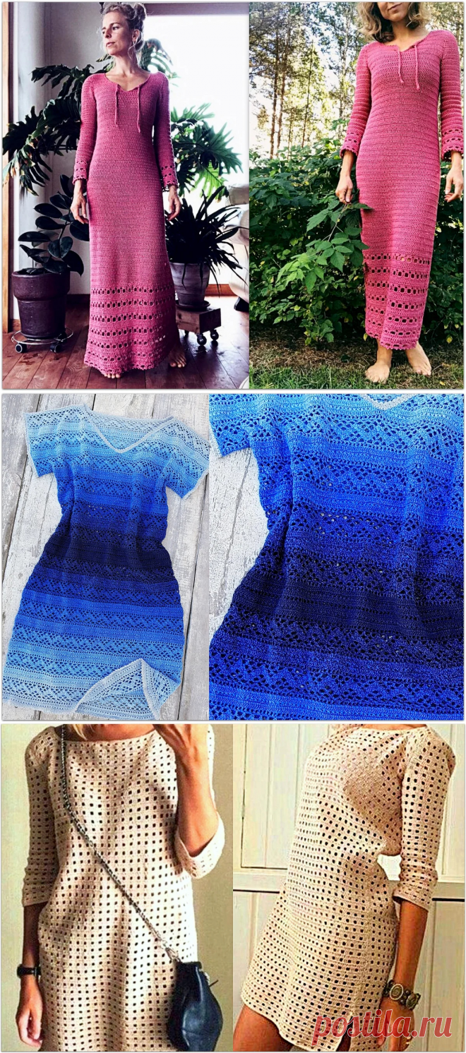Платье крючком. 7 моделей со схемами – Paradosik Handmade - вязание для начинающих и профессионалов