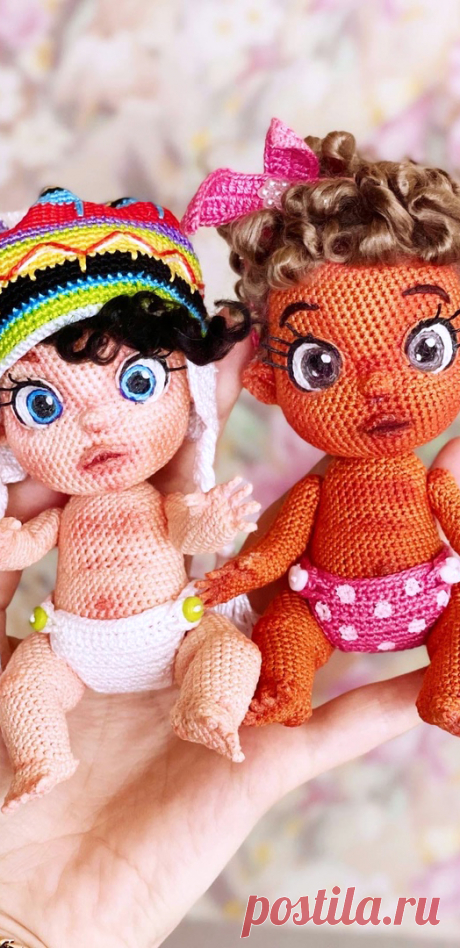 PDF Пупс крючком. FREE crochet pattern; Аmigurumi doll patterns. Амигуруми схемы и описания на русском. Вязаные игрушки и поделки своими руками #amimore - маленькая кукла, пупс, куколка, пупсик, мальчик, девочка.
