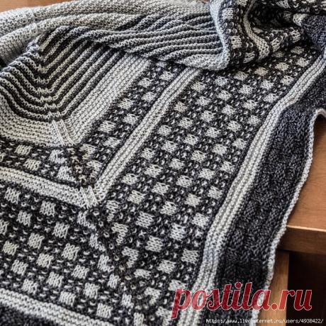 Великолепная шаль ленивым жаккардом. Study Hall Shawl by Sarah Schira.