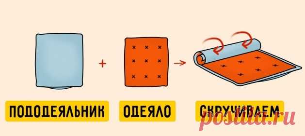 ЛЁГКИЙ СПОСОБ ЗАПРАВИТЬ ОДЕЯЛО В ПОДОДЕЯЛЬНИК.