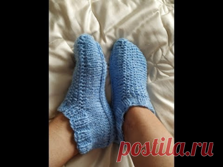 Низкие носочки -  следочки, вязание спицами