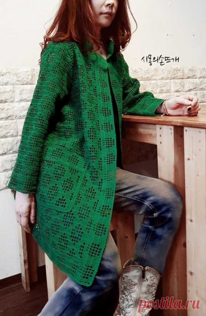 Очаровательный зеленый кардиган Конкурс