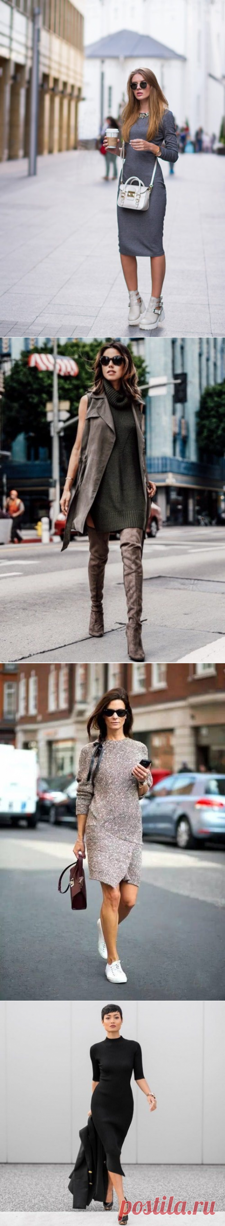 Стильные трикотажные платья 2018 / Все для женщины