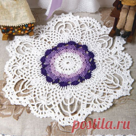 Скачайте схемы Цветная салфетка. , вид рукоделия Ажурное вязание - Валентина.ру