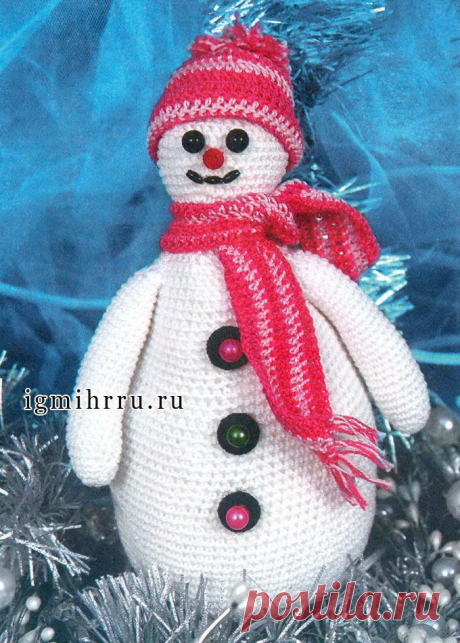 К НОВОМУ ГОДУ! СНЕГОВИК В ШАПОЧКЕ С ШАРФИКОМ.