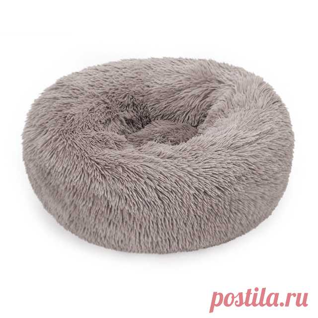 Роскошная мягкая плюшевая кровать для собак, круглая кровать, спальный мешок, кровать-диван для кошек и щенков, зимняя теплая кровать, подушка для домашних питомцев, превосходный комфорт | Дом и сад | АлиЭкспресс